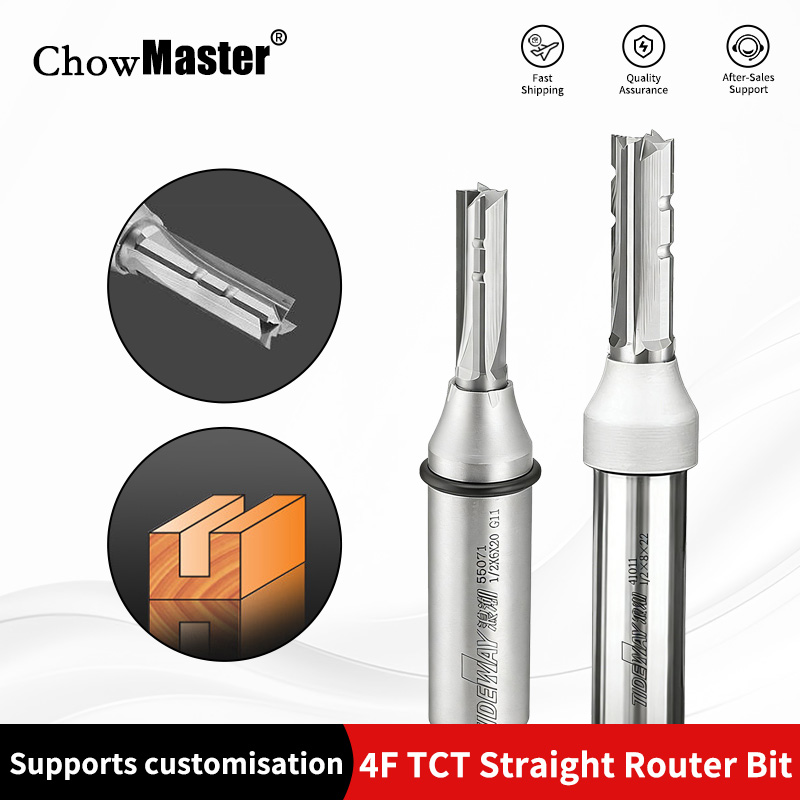 Woodworking Router Templates - Chowmaster 4 Flutes TCT Straight Router