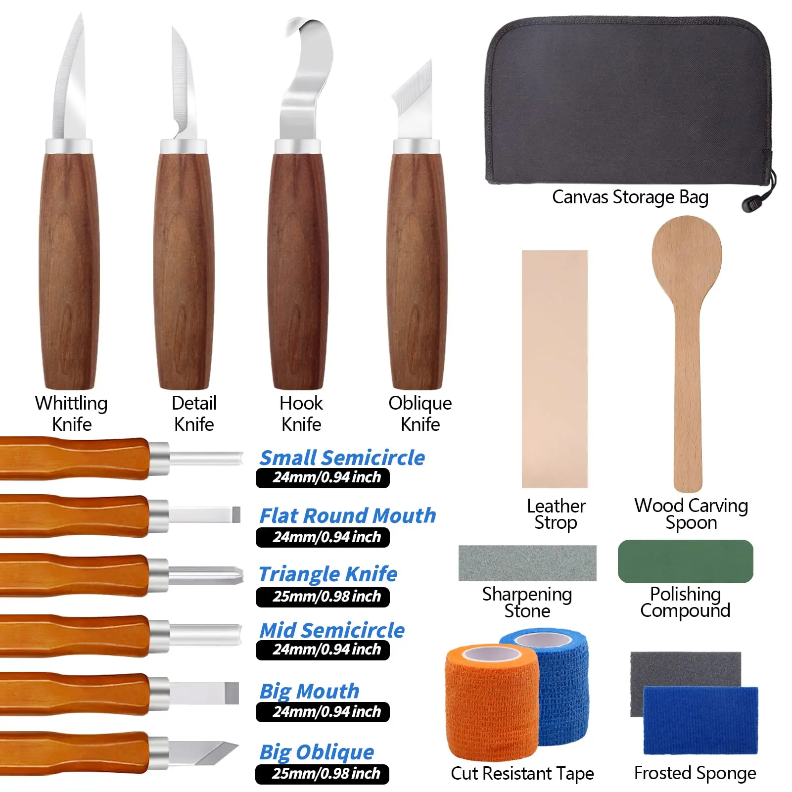 Wood Carving Knife Tools Kit 1 - Woodworking Kits For Adults 评论和价格