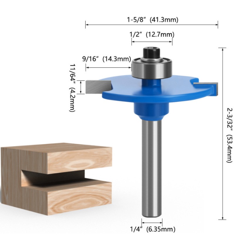 For 1pc 6.35mm Shank T-Sloting - Woodworking Router Templates 评论和价格