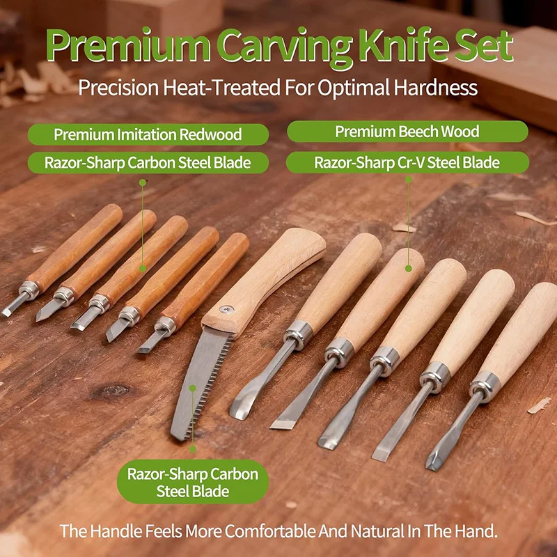 Wood Carving Kit 15Pcs Wood Ca - Woodworking Kits For Adults 评论和价格