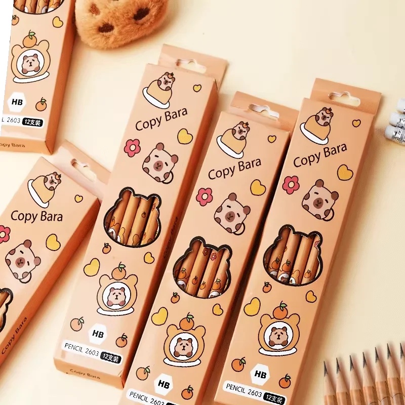 12pcs Kawaii Capybara Pencils  - Woodworking School 评论和价格