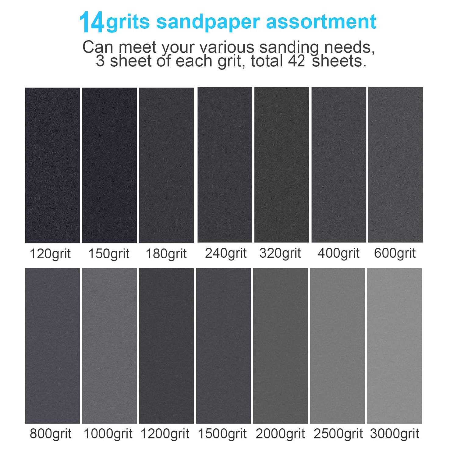 42Pcs Dry Wet Sandpaper Set, 1 - Woodworking Joinery 评论和价格