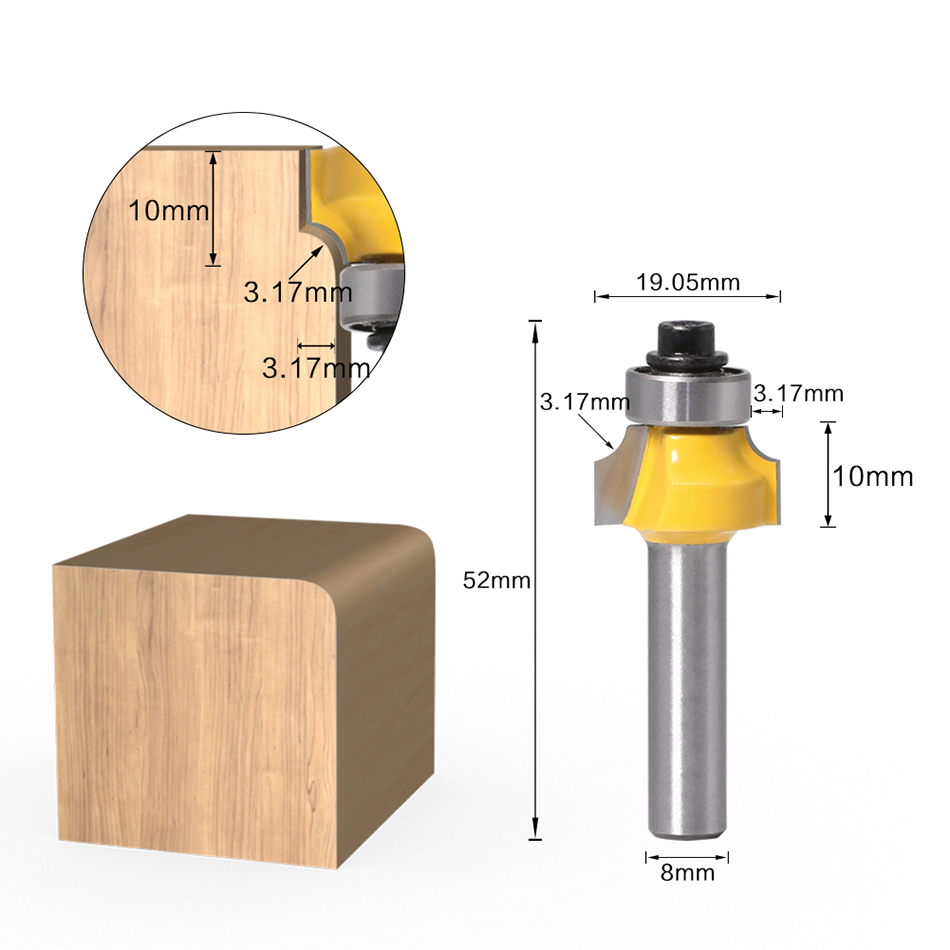 8mm Shank Round Corner Router  - Woodworking Router Templates 评论和价格
