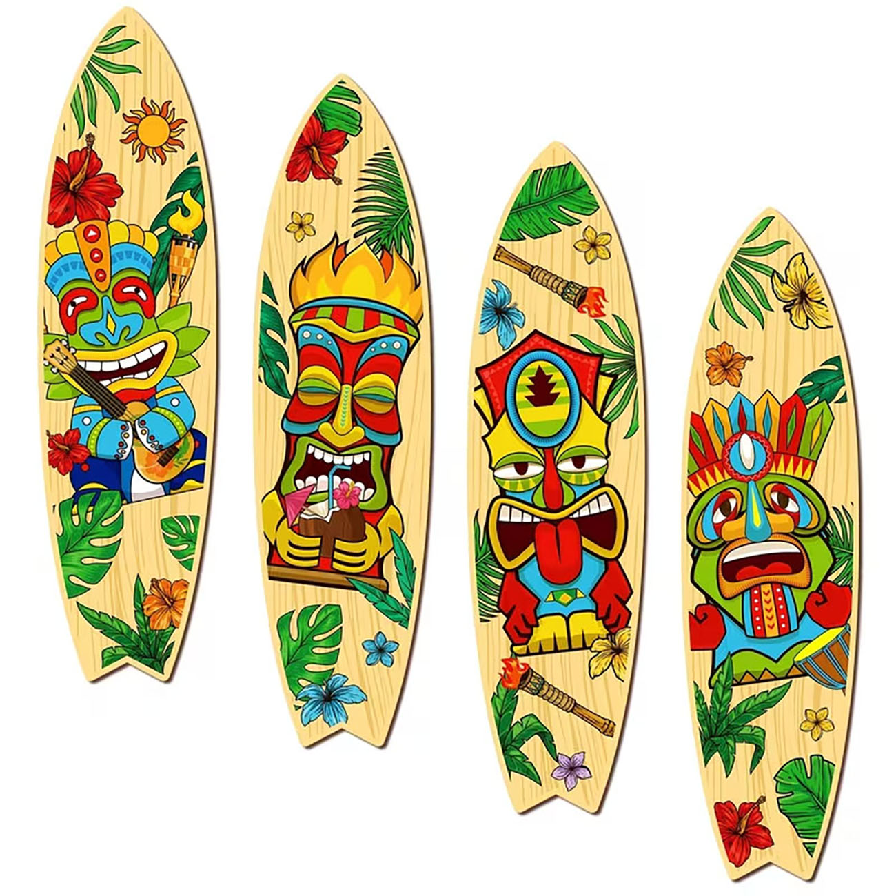 4Pcs Tiki Mask Surfboard Woode - Xfasten Woodworking Tape 评论和价格