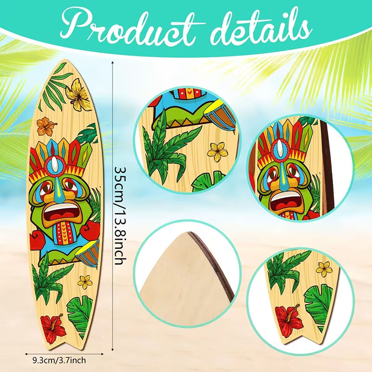 4Pcs Tiki Mask Surfboard Woode - Xfasten Woodworking Tape 评论和价格