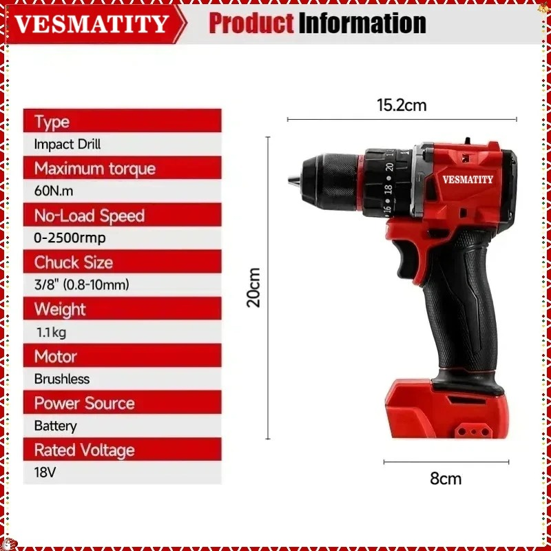 Impact Drill 150N.m Cordless B - Woodworking Hammer 评论和价格